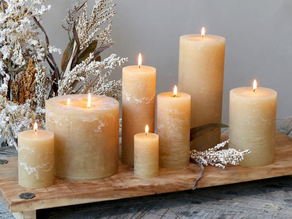 Honey Rustic Pillar Candle