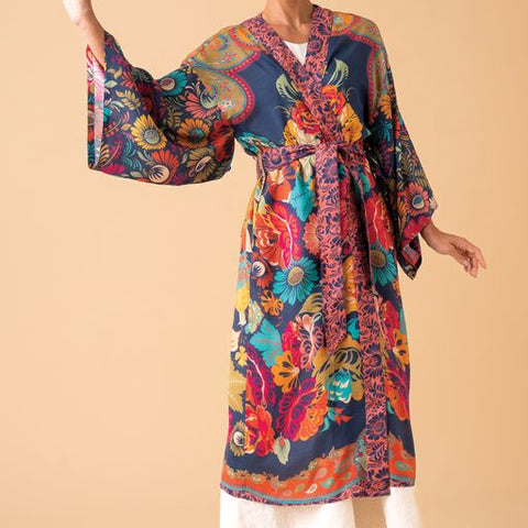 Powder Ink Vintage Floral Kimono Gown