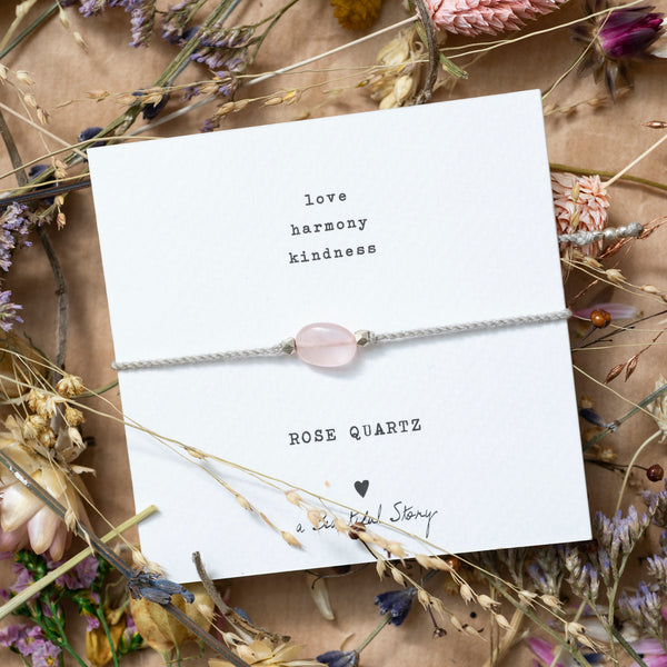 A Beautiful Story Gemstone Rose Quartz Silver Bracelet