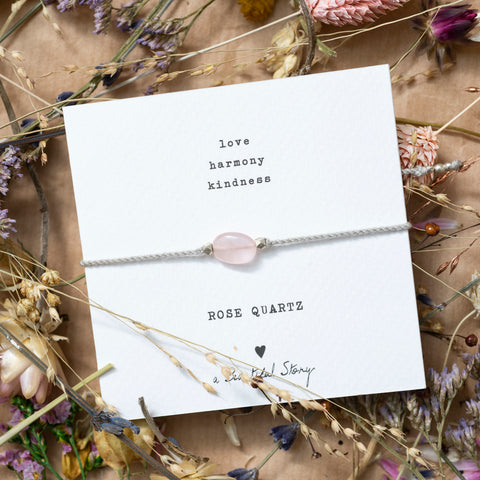A Beautiful Story Gemstone Rose Quartz Silver Bracelet