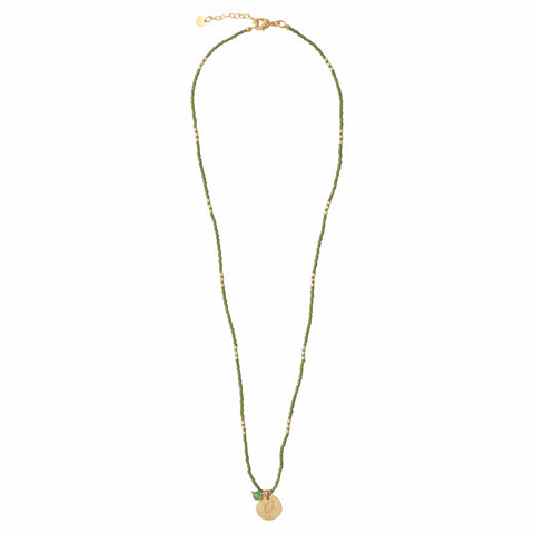 A Beautiful Story Timeless Aventurine Gold Coloured Necklace