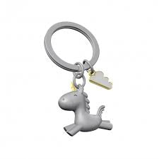 Metalmorphose Keyring - Flying Unicorn & Cloud