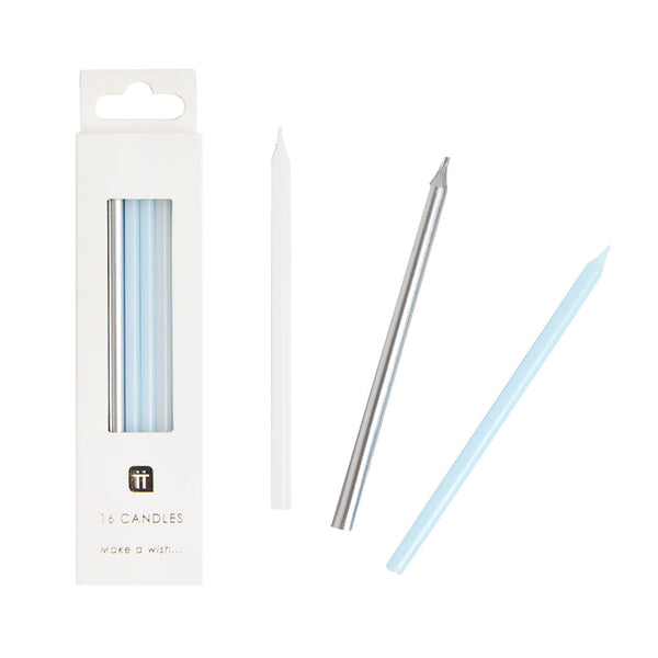 We Love Blue Cake Candles