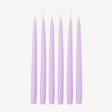 6 Taper Candles 35 - Pastel Purple