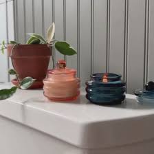 Bright Blue Beam Glass Candle - Pepper & Plum