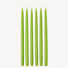 6 Taper Candles 45 - Spring Green