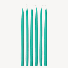 6 Taper Candles 45 - Turquoise