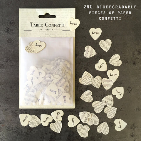 Love Heart Biodegradable Table Confetti