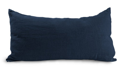 Midnight Blue Lovely Linen Cushion 40x70 inc feather inner
