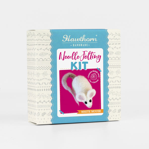 Hawthorn Handmade White Mouse Needle Felting Kit