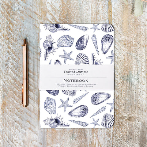 Toasted Crumpet 'Inky Shells' A5 Lined  Notebook