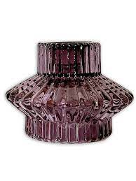 Glass Candlestick & Tealight Holder - Wistful Mauve