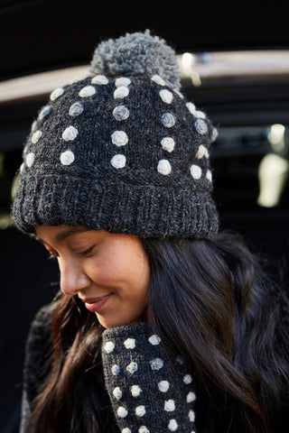 Pachamama Kew Bobble Beanie - Charcoal