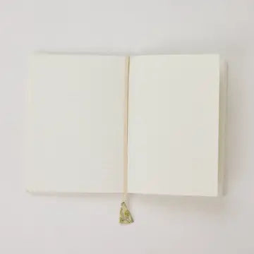 Hand Block Printed Blank A5 Notebook - Floral Lattice Buttercream