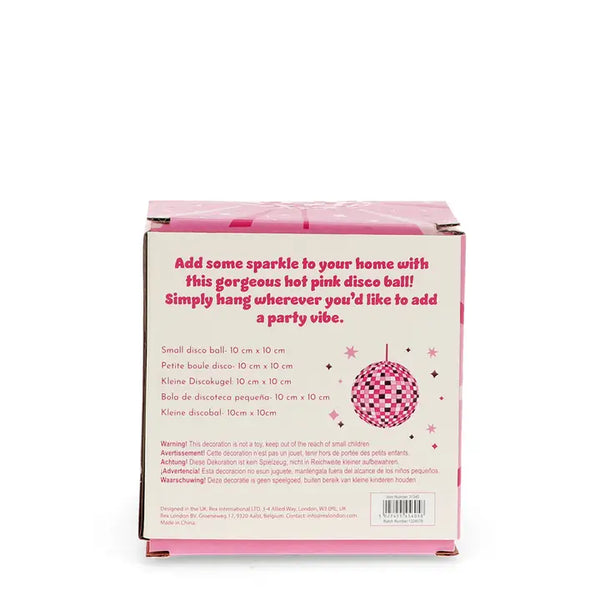 Pink Hanging Disco Ball - 10cm
