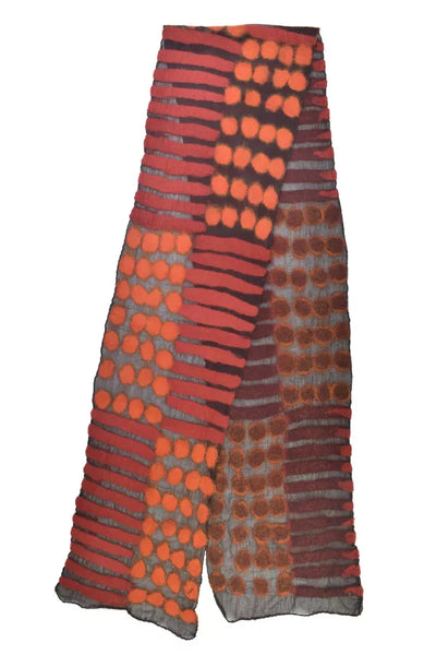 Pachamama Spots & Stripes Scarf - Red