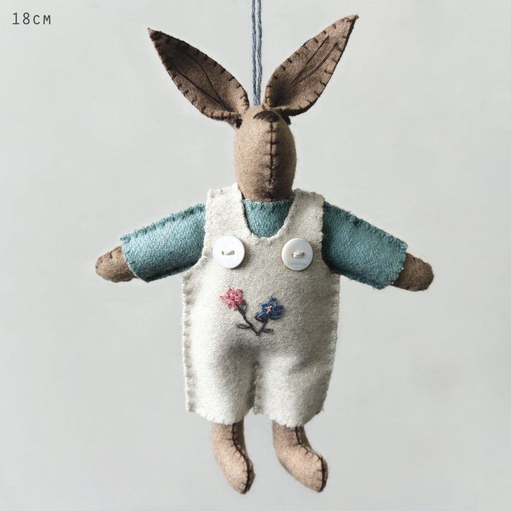 Felt Rabbit w/Cream Dungarees