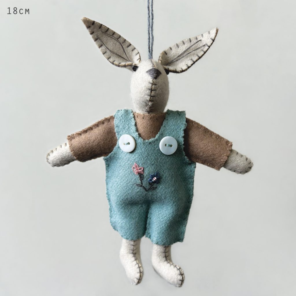 Felt Rabbit w/Blue Dungarees