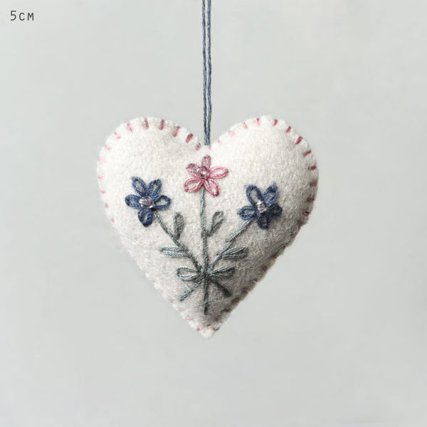 Embroidered Floral Heart - 3 colour choices