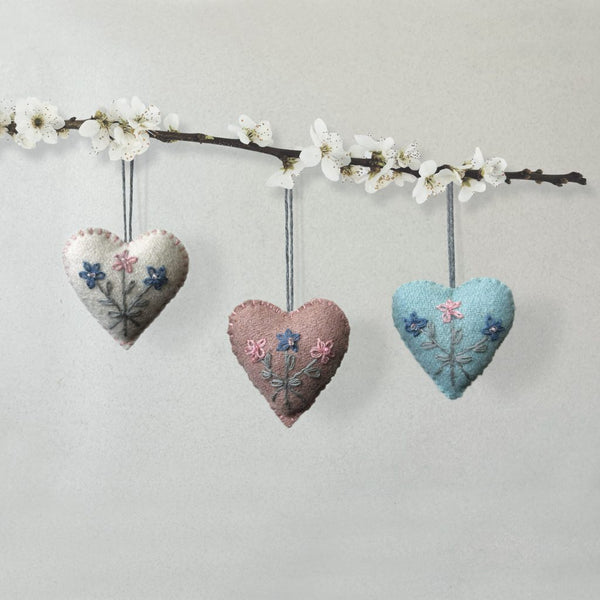 Embroidered Floral Heart - 3 colour choices