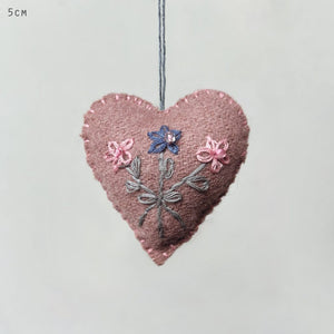 Embroidered Floral Heart - 3 colour choices