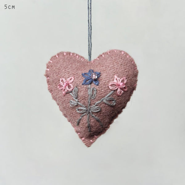 Embroidered Floral Heart - 3 colour choices