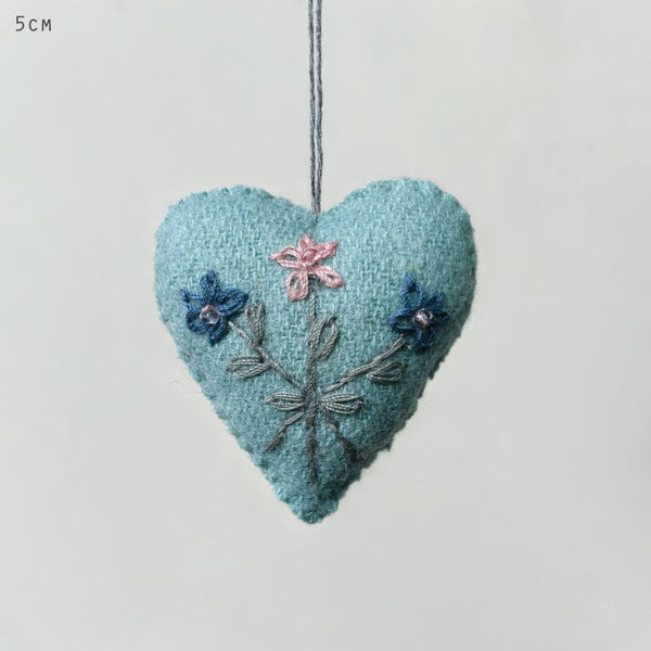 Embroidered Floral Heart - 3 colour choices