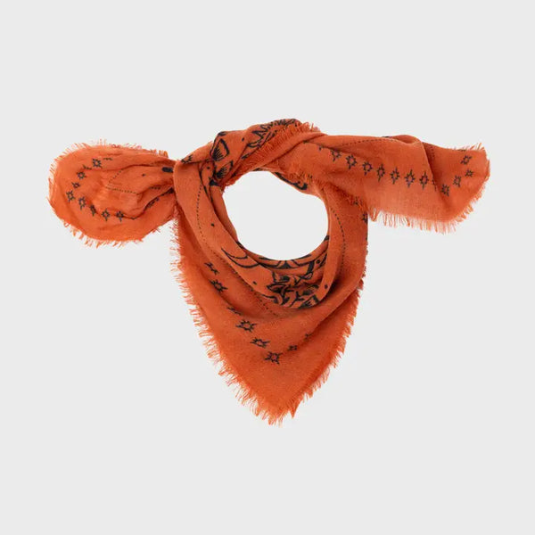100% Small Wool Scarf - Brick