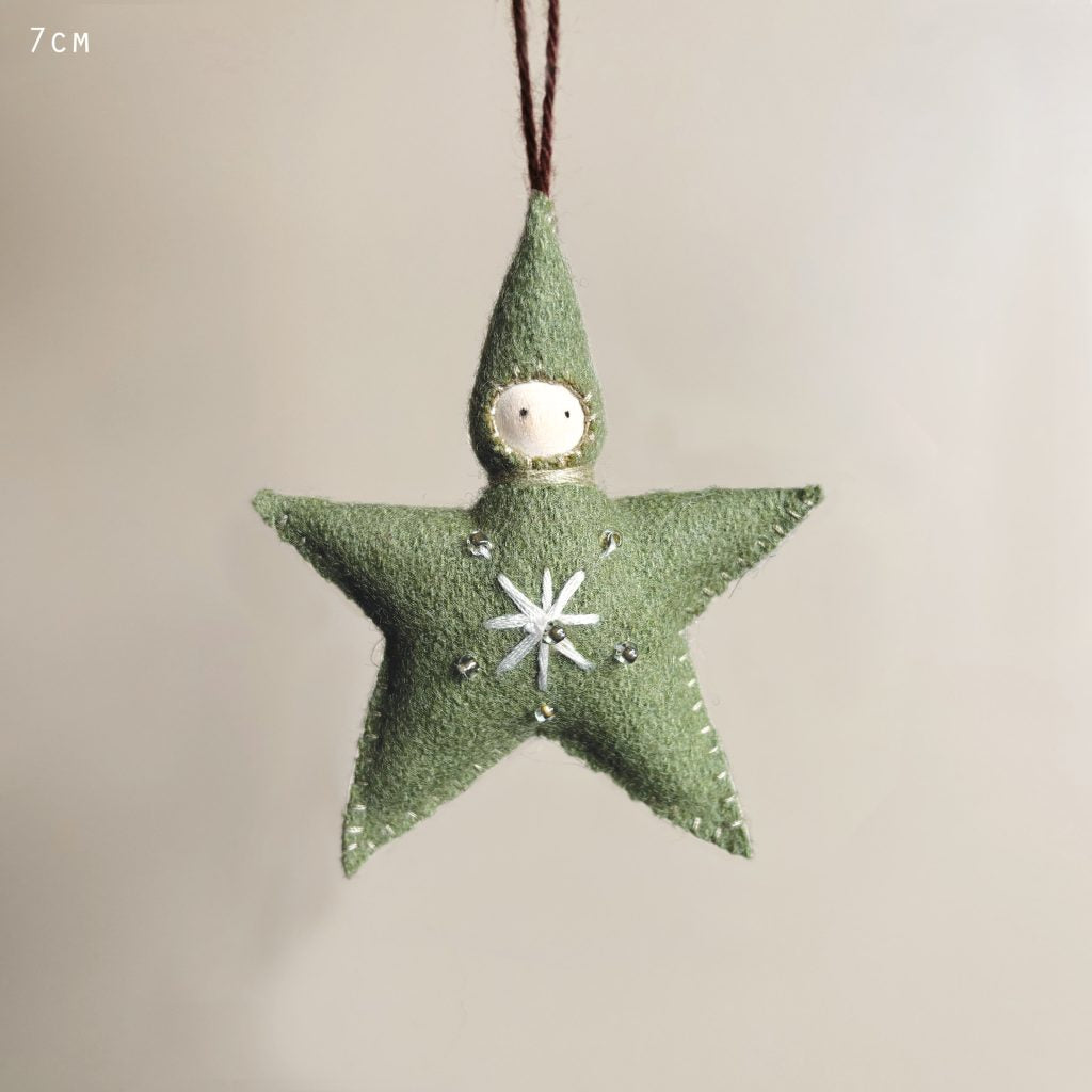 Small Felt Star Baby - Green