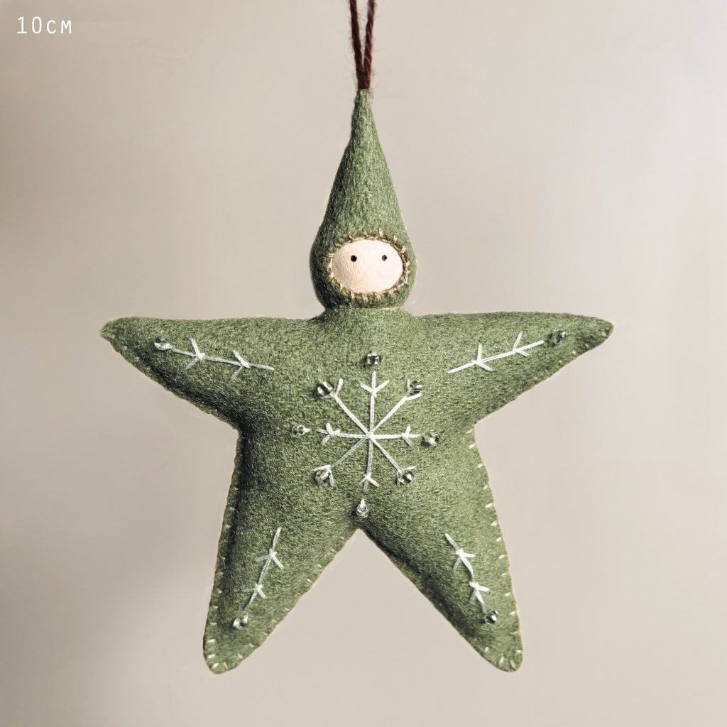 Large Felt Star Baby - Green