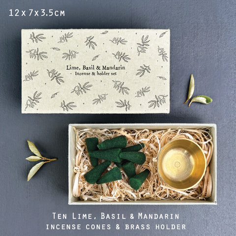 Large Matchbox Incense Cone Set - Lime Basil & Mandarin