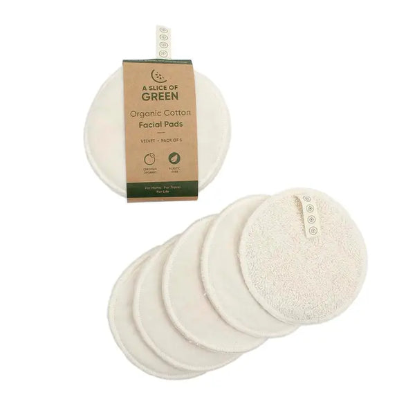Organic Cotton Facial Pads -  Pack of 5