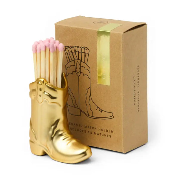 Nashville Ceramic Boot Match Holder (25 Pcs) - Gold