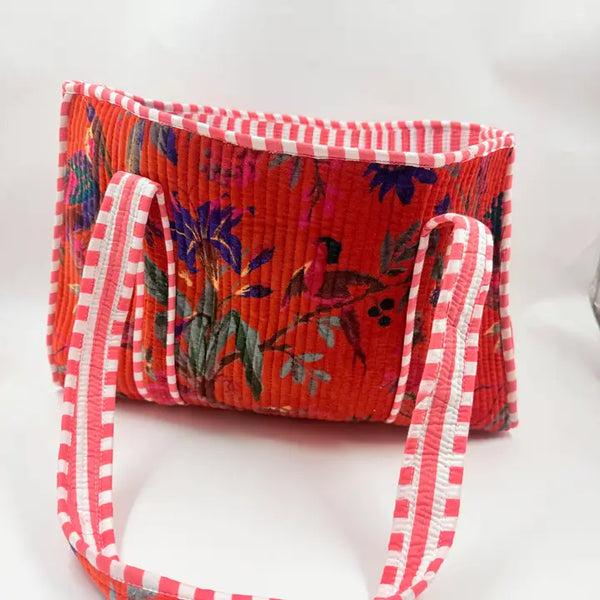 Velvet Kantha Quilted Boho Reversible Tote Bag