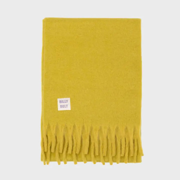 Wide Scarf in Mixed Wool - Olive