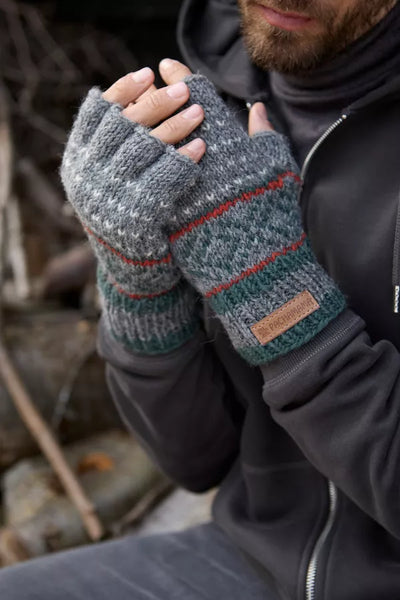 Pachamama Mens Tromso Fingerless Gloves - Graphite