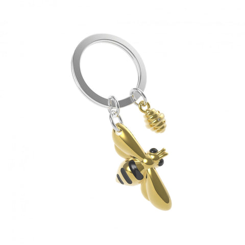 Metalmorphose Keyring - Gold & Black Bee & Honey