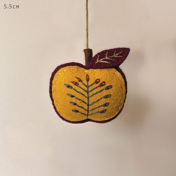 Hanging Decoration - Folk Art Felted Small Apple