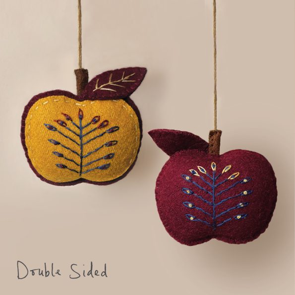 Hanging Decoration - Folk Art Felted Small Apple