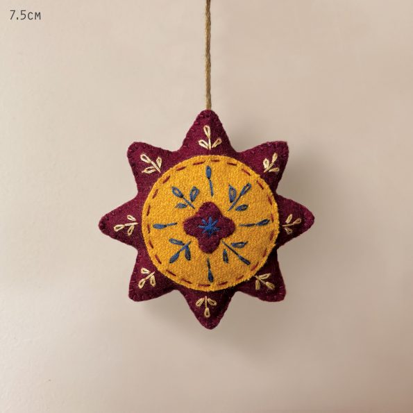 Hanging Decoration - Folk Art Felted Sun