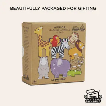 African Stacking Animals & Bag