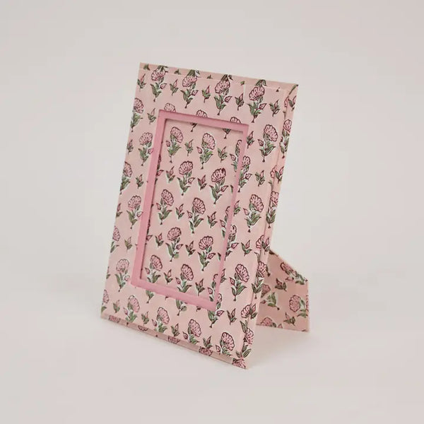 Block Printed Picture Frame (4x6) - Ditsy Floral Blush