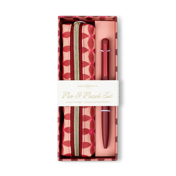 Pen & Pouch Set - Pinwheel Pink