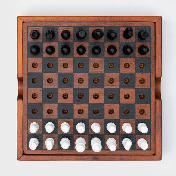 Checkmate - Iron & Glory Wooden Chess & Checkers Set