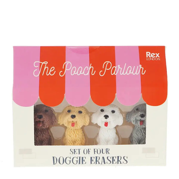 Set of 4 Pooch Parlour Pencil Top Erasers