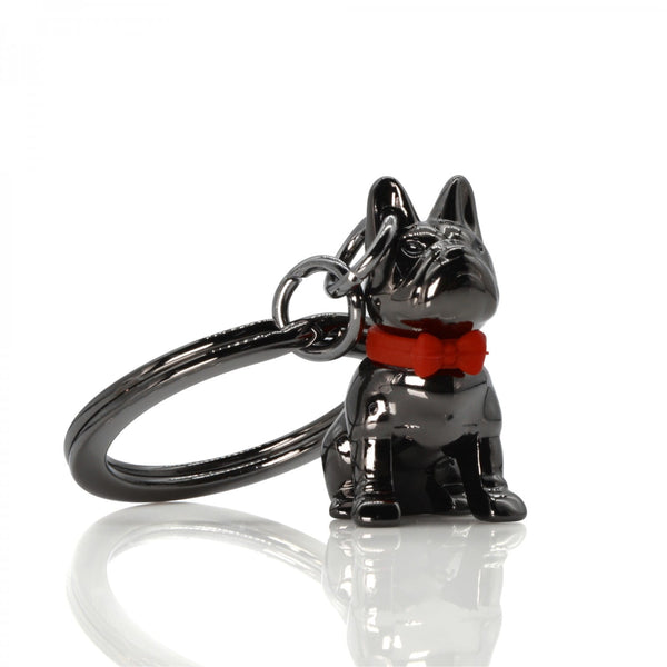 Metalmorphose Keyring - Black French Bulldog w/Bowtie