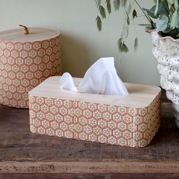 Amilly Coral Bamboo Tissue Box