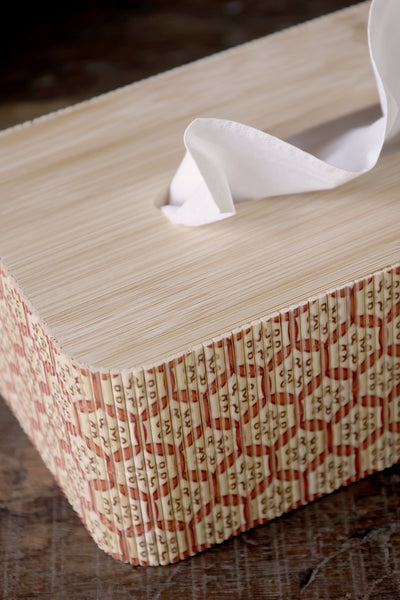 Amilly Coral Bamboo Tissue Box