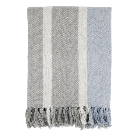 Aix Throw - French Grey & Sky Blue
