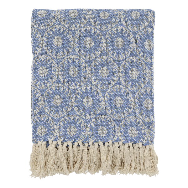 Aix Recycled Cotton Yarn Throw - Ocean